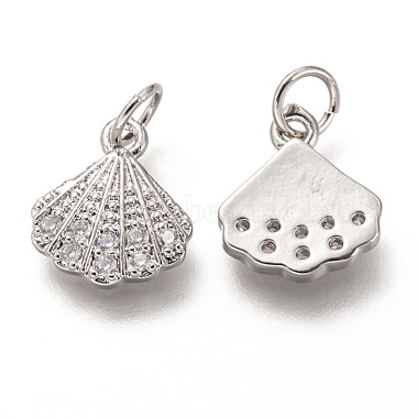 Brass Micro Pave Clear Cubic Zirconia Charms(ZIRC-C020-49P)-2