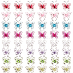 Screen Fabric Butterflies, with Metal Wire, for Wall Stickers and Home Craft Decoration, Mixed Color, 27.5x28.5x9mm, 48pcs/set(DIY-SC0009-30)