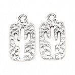 Tibetan Style Alloy Pendants, Cactus, Antique Silver, 23.5x12x1.5mm, Hole: 2mm(PALLOY-SZC0004-04AS)