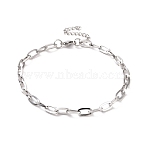 Non-Tarnish 304 Stainless Steel Cable Chain Bracelet for Men Women, Stainless Steel Color, 9-1/2 inch(24~24.2cm)(BJEW-E031-05A-P)