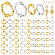 Elite 80Pcs 4 Colors Brass Bead Frames, Round, Twist, Platinum & Golden, 9.5~13x9~12.5x2.5~4.5mm, Hole: 1.6mm, 20pcs/color(FIND-PH0021-29)