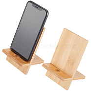 Bamboo Mobile Phone Holders, Rectangle, Beige, Finished Product: 8.5x8.1x14cm(AJEW-WH0248-138)