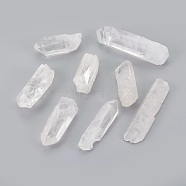 Natural Quartz Crystal Beads, Rock Crystal Beads, Nuggets, No Hole/Undrilled, 30~75x12~20x4~18mm, about 32~60pcs/1000g(G-O164-04)