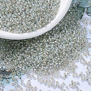MIYUKI Round Rocailles Beads, Japanese Seed Beads, 11/0, (RR3192) Silverlined Crystal AB, 2x1.3mm, Hole: 0.8mm, about 1111pcs/10g(X-SEED-G007-RR3192)