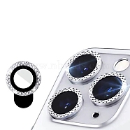 Glass & Aluminium Alloy Mobile Phone Lens Film, Lens Protection Accessories, Compatible with 13/14/15 Pro & Pro Max Camera Lens Protector, Silver, Packaging:  9x5.5x0.8cm, 3pcs/set(PW-WG97565-14)