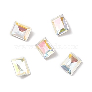 Glass Rhinestone Cabochons, Pointed Back & Back Plated, Rectangle, Light Crystal AB, 8x6x3.5mm(RGLA-J026-A-001LA)