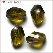 Imitation Austrian Crystal Beads, Grade AAA, Faceted, Bicone, Olive, 10x13mm, Hole: 0.9~1mm(SWAR-F077-13x10mm-19)