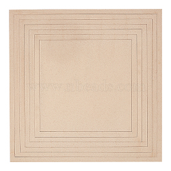 Poplar Wood Sheets & Rings, for Clay Plate Guide, Square, PapayaWhip, 20~30x20~30x0.45cm, 7pcs/set(DIY-WH0530-12)