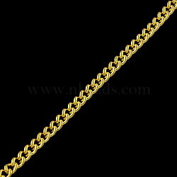 Unwelded Iron Curb Chains, with Spool, Golden, 2.7x2x0.6mm, about 328.08 Feet(100m)/roll(CH-R078-11G)