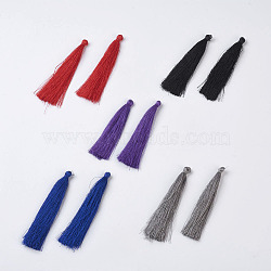 Polyester Tassel Pendants, Mixed Color, 88~96x8~20mm(X-FIND-P026-B)