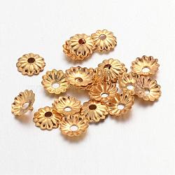 Iron Bead Caps, Golden, 5x1.5mm, Hole: 1mm(IFIN-D023-G)