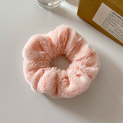 Plush Elastic Hair Accessories, for Girls or Women, Scrunchie/Scrunchy Hair Ties, Misty Rose, 120mm(OHAR-PW0003-211I)