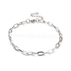 304 Stainless Steel Cable Chain Bracelet for Men Women, Stainless Steel Color, 9-1/2 inch(24~24.2cm)(BJEW-E031-05A-P)