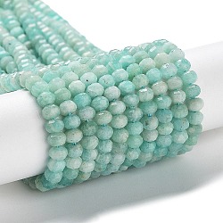 Natural Amazonite Beads Strands, Faceted, Rondelle, 4~4.5x3mm, Hole: 0.7mm, about 114~115pcs/strand, 15.16~15.20''(38.5~38.6cm)(G-J400-C04-03)
