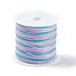 50M Segment Dyed Nylon Chinese Knotting Cord, for DIY Jewelry Making, Deep Sky Blue, 0.8mm, about 54.68 Yards(50m)/Roll(NWIR-A008-02G)