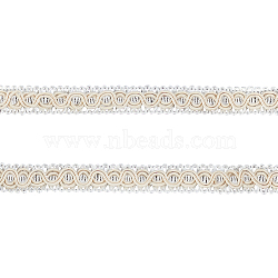 Polyester Trim Sewing Lace, Handmade Sweater Ribbon Trim Decorative Belt Centipede Braided Lace Ribbon Skirt Collar Sleeve Side, Floral White, 3/8 inch(11mm)(OCOR-FG0001-08C)