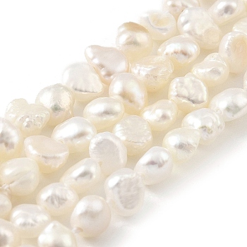 Natural Cultured Freshwater Pearl Beads Strands, Two Sides Polished, Grade 3A, Floral White, 3~4mm, Hole: 0.5mm, about 48pcs/strand, 6.89''(17.5cm)