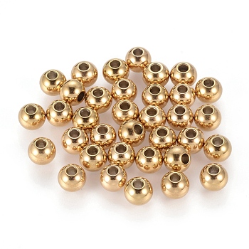 Ion Plating(IP) 202 Stainless Steel Rondelle Spacer Beads, Golden, 8x6~7mm, Hole: 3mm