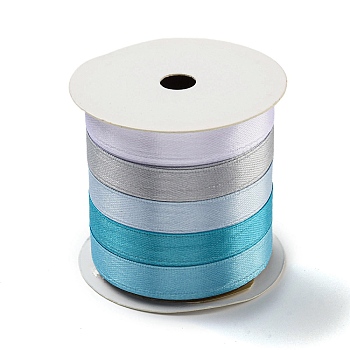 10M 5 Colors Polyester Ribbon, for Gift Wrapping, Dark Turquoise, 3/8 inch(10mm), 2m/color