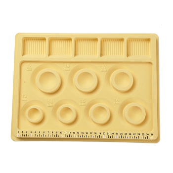 Plastic Bracelet Design Boards, Rectangle, Yellow, 26.4x35.3x1.5cm