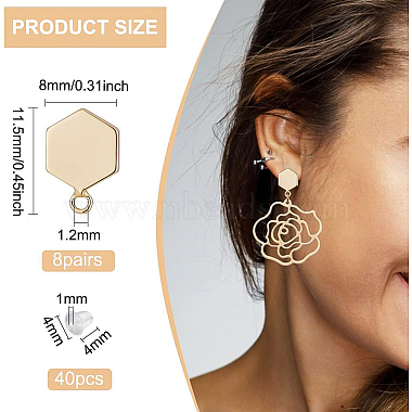 benecreat 8 paires de boucles d'oreilles en laiton(KK-BC0008-56)-2