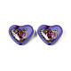 Flower Printed Opaque Acrylic Heart Beads(SACR-S305-28-M03)-2