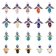 PANDAHALL ELITE 20Pcs 2 Syles Handmade Lampwork Beads Pendants(PALLOY-PH0002-14)-1