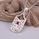 Simple Silver Color Plated Brass Cubic Zirconia Rectangle Pendant Necklaces For Women(NJEW-BB12886)-4