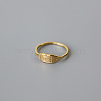 304 Stainless Steel Finger Rings, Golden, Rectangle, US Size 6(16.5mm)(FS-WG4DBCE-04)