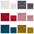 12Pcs 12 Styles Velvet Jewelry Pouches, Jewelry Gift Bags with Snap Button, for Ring Necklace Earring Bracelet Storage, Mixed Color, 7~10x6.9~9.7x0.2cm, 1pc/style(ABAG-AN0001-03)