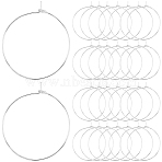 100Pcs 316 Surgical Stainless Steel Wine Glass Charms Rings, Hoop Earring Findings, DIY Material for Basketball Wives Hoop Earrings, Silver, 37x35x0.7mm, Pin: 0.7mm(21 Gauge)(STAS-BBC0005-97D)