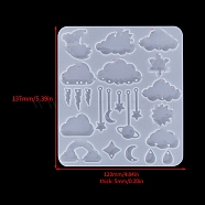 Food Grade DIY Silicone Pendant Molds, Decoration Making, Resin Casting Molds, For UV Resin, Epoxy Resin Jewelry Making, White, Cloud, 137x123x5mm(PW-WG86182-04)
