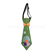 Easter Theme Egg Glitter Felt Necktie, Party Children Suit Neck Ties, for Boy, with Elastic Band, Green, Inner Diameter: 89~157mm(AJEW-C030-01A)