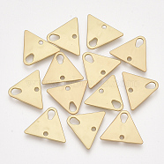 Smooth Surface Alloy Links connectors, Triangle, Matte Gold Color, 14.5x19x1mm, Hole: 1.6mm and 4X2.5mm(X-PALLOY-T067-51MG)