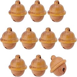 Engraved Wood Pendants, Undyed, Bell Charm, Peru, 20x19.5mm, Hole: 1.4mm(WOOD-WH0027-61)