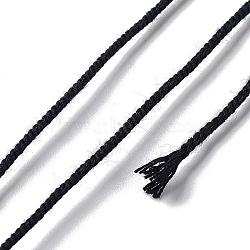 Polyester Twisted Cord, Round, for DIY Jewelry Making, Black, 1mm, about 49.21 Yards(45m)/Roll(OCOR-G015-01A-19)