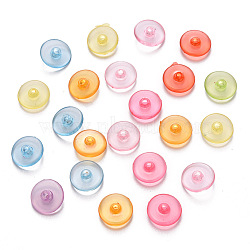 Transparent Acrylic Beads, Flat Round, Mixed Color, 12x4mm, Hole: 1.6mm, about 2350pcs/500g(TACR-R150-07)
