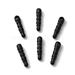 Plastic Mobile Dustproof Plugs, Black, 1.8x0.4x0.35cm(KY-WH0049-12B)