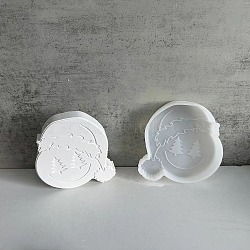 Christmas Candle Holder Silicone Molds, for Aromatherapy Candle Making, Santa Claus, 130x130x26mm(SIL-B073-01)