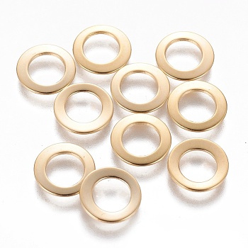 201 Stainless Steel Spacer Beads, Flat Round, Golden, 11x1mm, Hole: 6.5mm