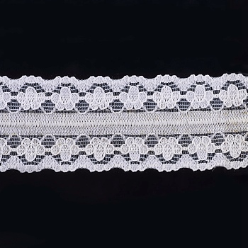 Lace Trim Nylon Ribbon for Jewelry Making, White, 1 inch(26mm)