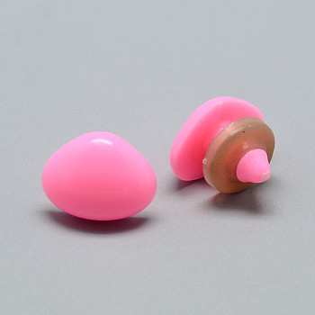 Craft Plastic Doll Noses, Safety Noses, Pearl Pink, 14x16mm, Pin: 5~6mm