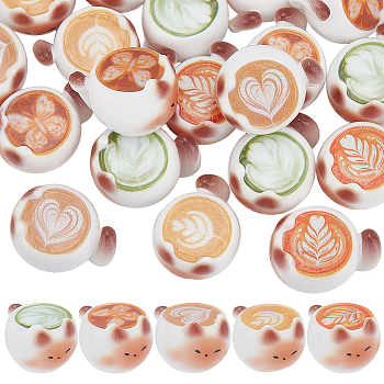 20Pcs 5 Styles Resin Cat Shape Coffee Display Decorations, for Home Office Desk Decoration, Mixed Shapes, 15.5x20x25.5mmm, 4pcs/style