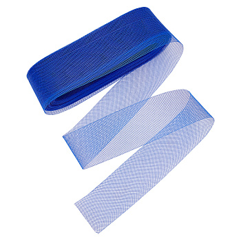 Polyester Horsehair Braid Boning Wedding Dress Accessories, for Sewing Dress Dance Skirt Shaping Trimming, Blue, 75x0.3mm, 50yards/roll