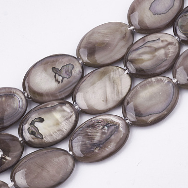 18mm RosyBrown Oval Freshwater Shell Beads