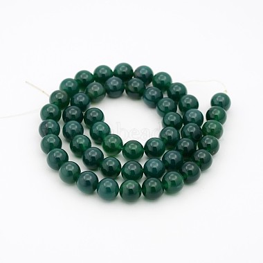 Sarcelle naturelle perles rondes de jade brins(G-P070-09-8mm)-2