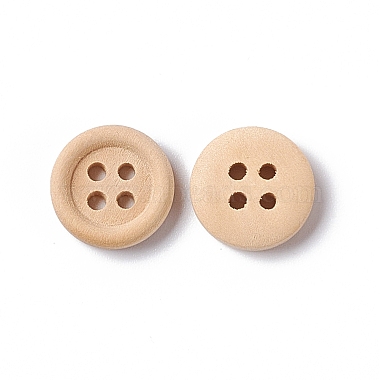 13mm OldLace Wood 4-Hole Button
