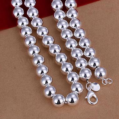 Colliers de perles à billes rondes en laiton plaqué argent populaire(NJEW-BB12698-10)-3