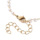 Imitation Pearl & Flower Brass Link Chain Bracelet Making(AJEW-JB01150-35)-3