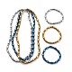 Bracelet de collier de perles de colonne en hématite synthétique et laiton avec fermoirs magnétiques(SJEW-G079-01)-1